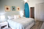 King bed in the downstairs bedroom and stand paddle board for your use